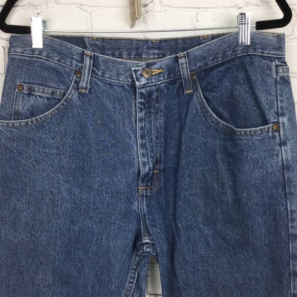 Wrangler Men's Cowboy Jeans Classic 5 Pocket Blue Straight Leg Size 34 x 30 - Picture 2 of 11